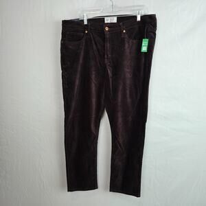Gap Vintage Slim Mid-Rise Jeans Women's 34 / 18R Dark Brown Corduroy NWT